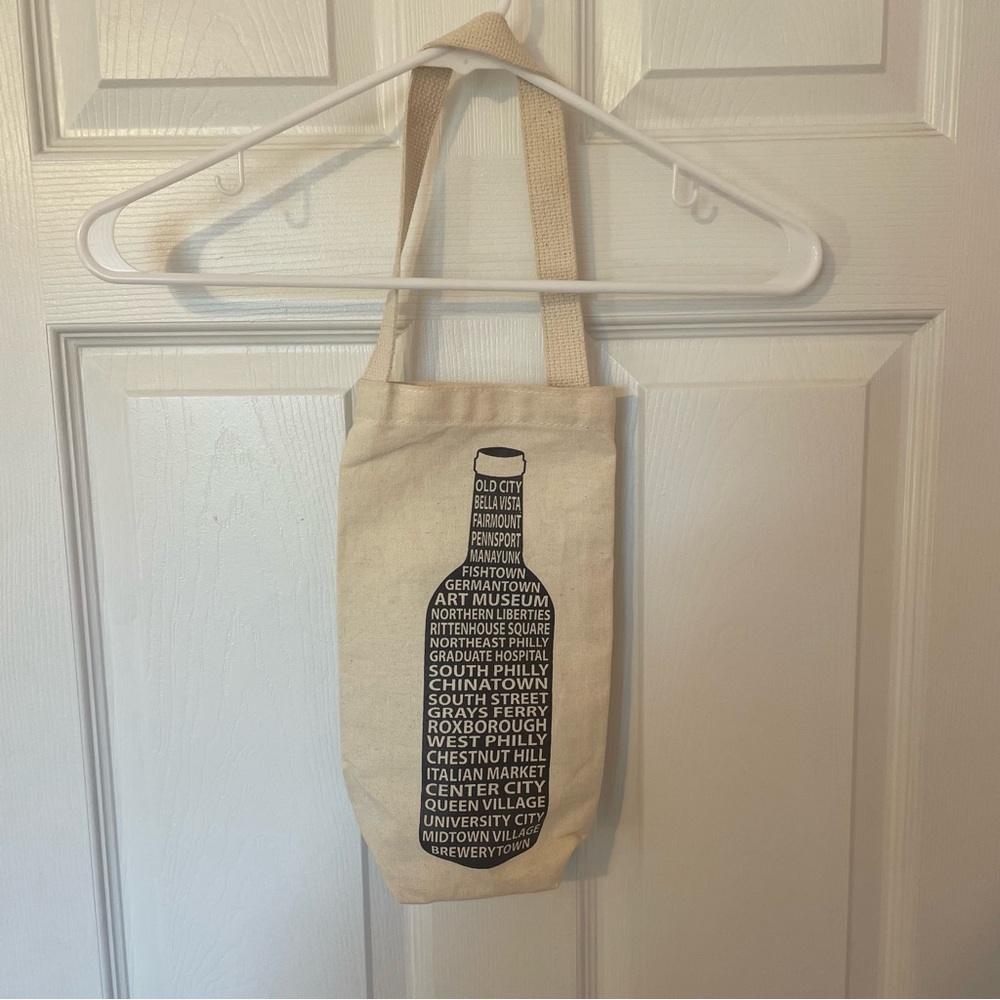Philadelphia Neighborhood Canvas Wine Tote - Picture 5 of 5